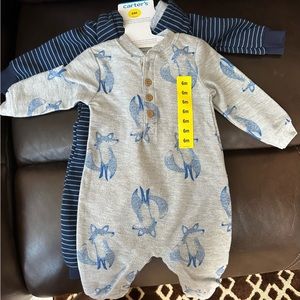 Carters baby boy coverall set.  6 months old